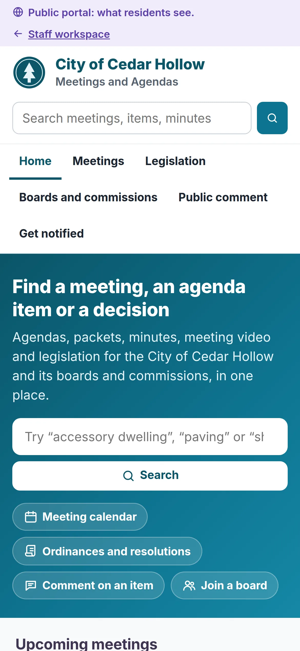 Meetings and agendas for residents, in Suprata Agenda.