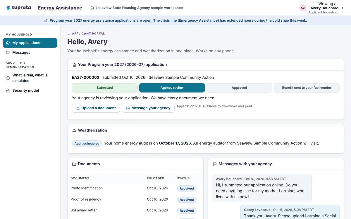 Energy Assistance — applicant portal