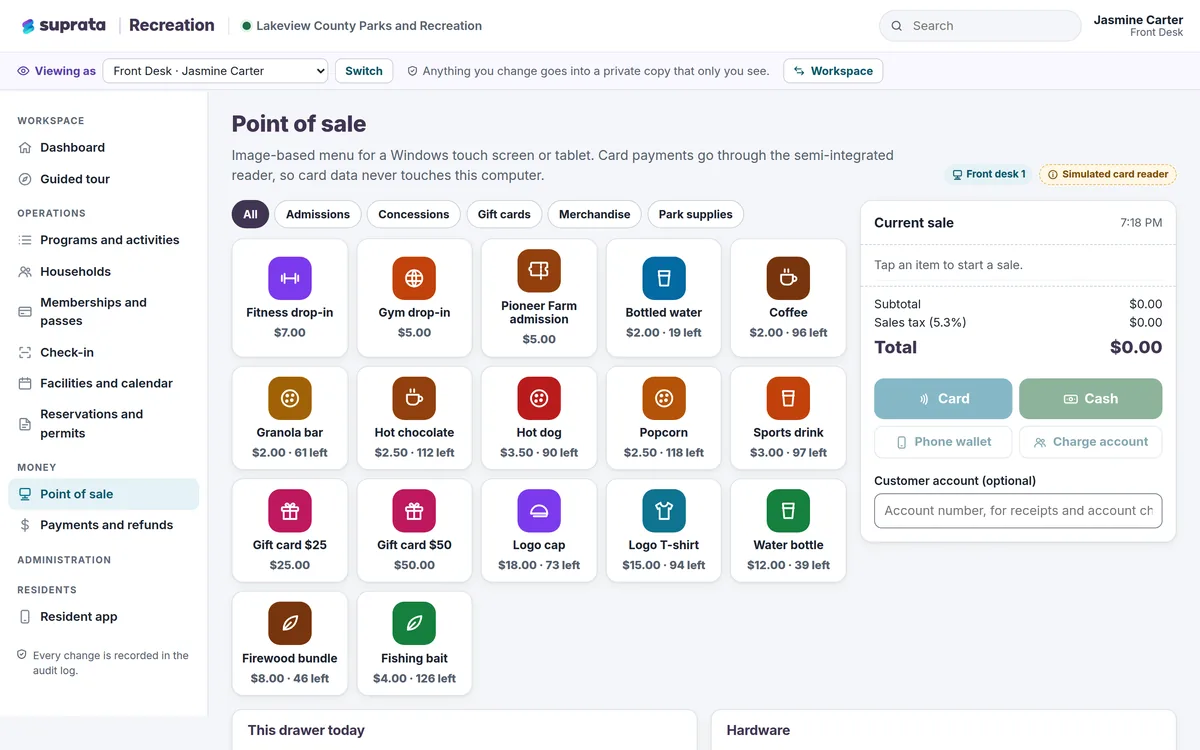 Recreation — point of sale