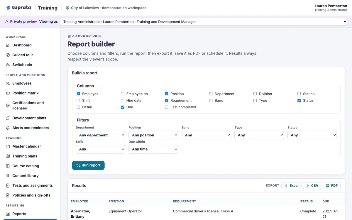 Report builder