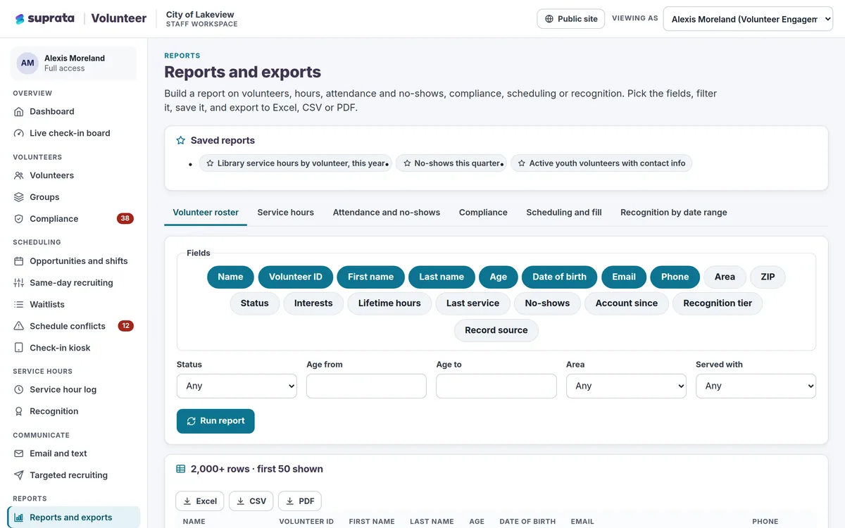 Volunteer — reports