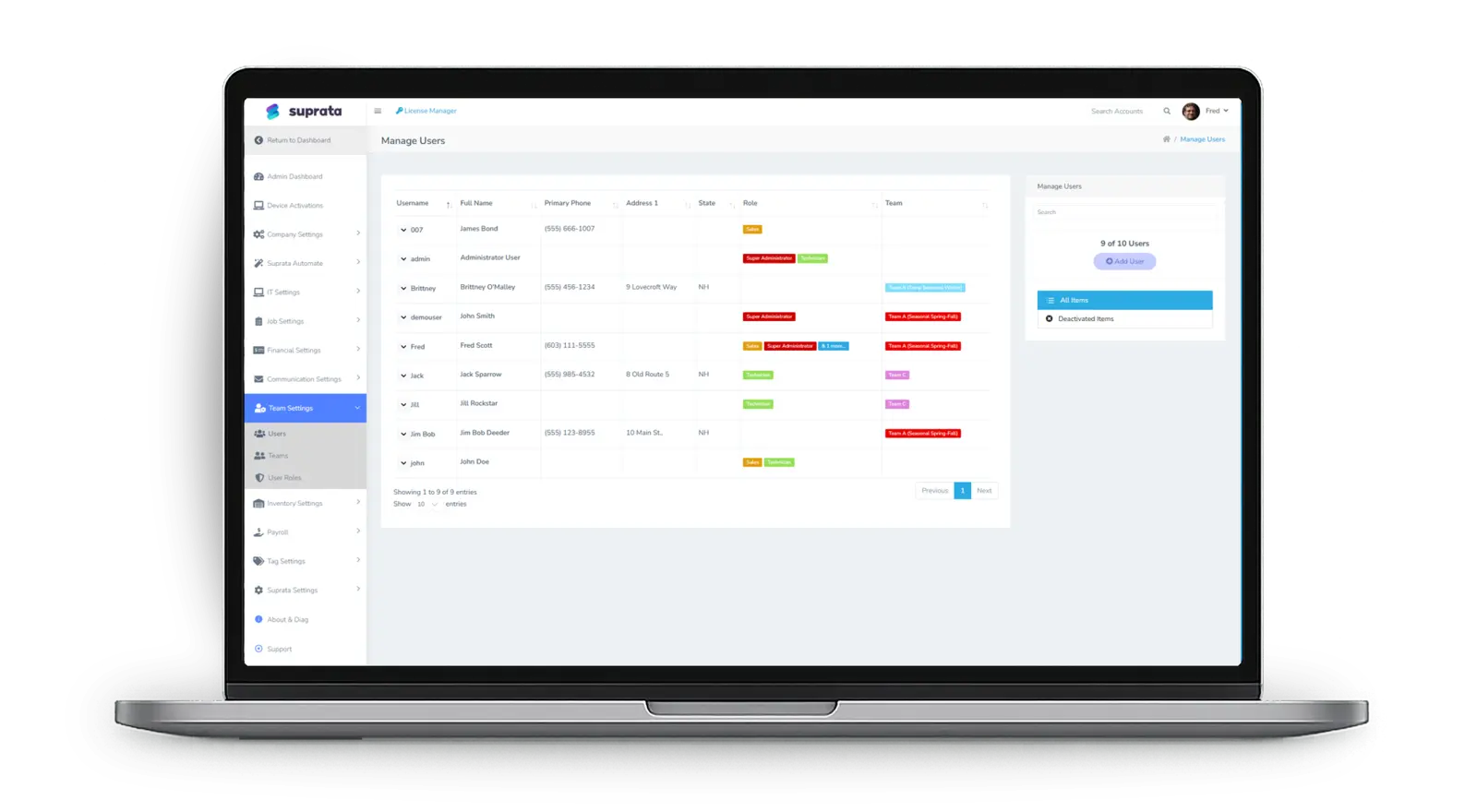 Managing users and their access